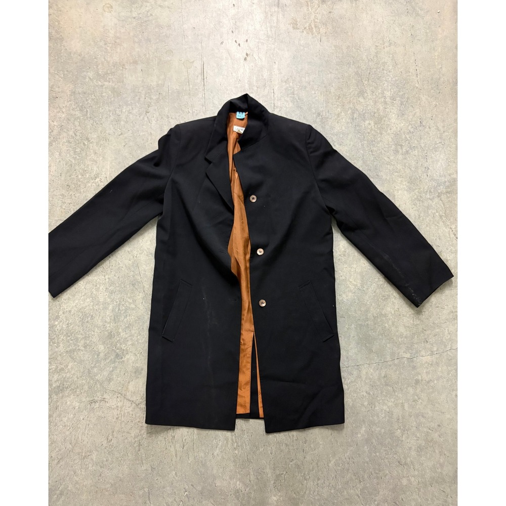 Black Wool Blend Coat Women's‎ Longline Jacket Minimalist Classic